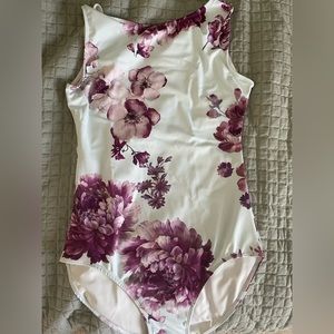 Ballet Leotards Bodysuit Swimsuit Floral Print Size L